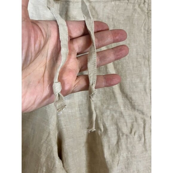 Coldwater Creek Linen Pant Tan Classic Neutral Minimalist Preppy Old Money Chic - Picture 5 of 12